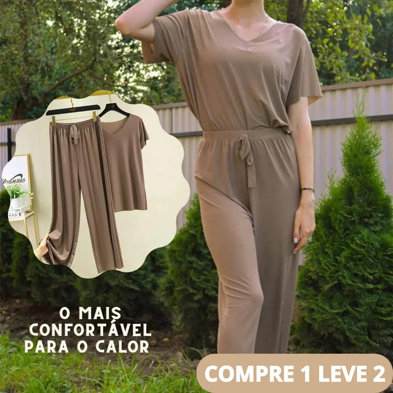 Conjunto Gentle Camiseta + Calça / Nova tendencia verão 2023! - COMPRE 1 LEVE 2